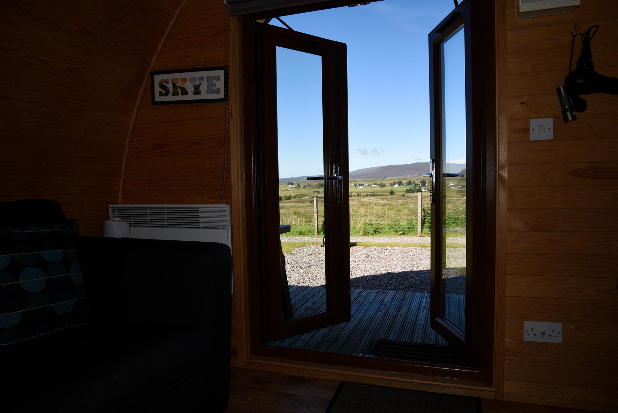 Skeabost View Pods offering great views of the Isle of Skye from our Self Catering